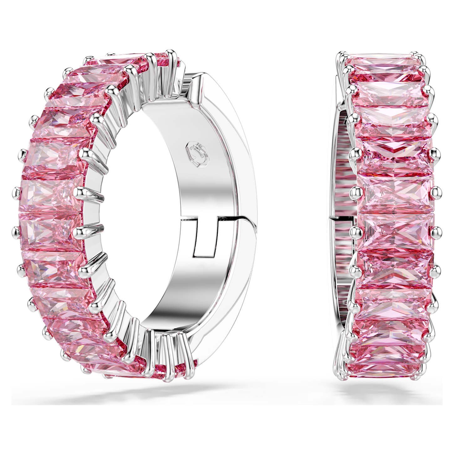 Matrix ear cuffs Baguette cut, Rhodium plated