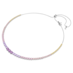 Matrix necklace Gradient of round cuts, Multicoloured, Rhodium plated - Image 3