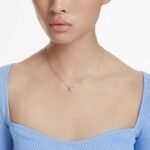 Matrix pendant Square cut, Blue, Rhodium plated - Image 2