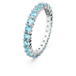 Matrix ring Round cut, Blue, Rhodium plated - Image 3