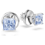 Matrix stud earrings Square cut, Blue, Rhodium plated - Image 4