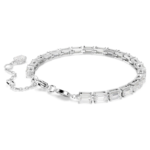 Matrix Tennis bracelet Baguette cut, White, Rhodium plated - Image 5