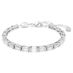 Matrix Tennis bracelet Baguette cut, White, Rhodium plated - Image 6