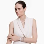 Matrix Vittore hoop earrings Round cut, White, Rhodium plated - Image 6