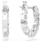 Matrix Vittore hoop earrings Round cut, White, Rhodium plated - Image 5