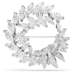 Mesmera brooch Marquise cut, White, Rhodium plated