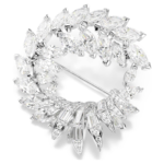 Mesmera brooch Marquise cut, White, Rhodium plated - Image 4
