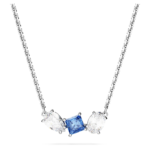 Mesmera pendant Mixed cuts, Blue, Rhodium plated
