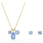 Mesmera set Set (2), Mixed cuts, Blue, 18K gold finish