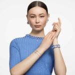 Millenia bangle Octagon cut, Pavé, Blue, Rhodium plated - Image 5
