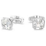 Millenia cufflinks Octagon cut, White, Rhodium plated