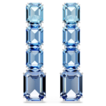 Millenia drop earrings Octagon cut, Colour gradient, Blue, Rhodium plated
