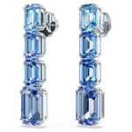 Millenia drop earrings Octagon cut, Colour gradient, Blue, Rhodium plated - Image 4