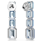 Millenia drop earrings Octagon cut, Colour gradient, Blue, Rhodium plated - Image 5