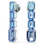 Millenia drop earrings Octagon cut, Colour gradient, Blue, Rhodium plated - Image 6