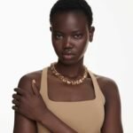 Millenia necklace Octagon cut, Caramel, 18K gold finish - Image 2