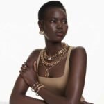 Millenia necklace Octagon cut, Caramel, 18K gold finish - Image 6