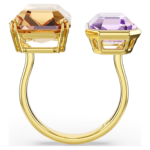 Millenia open ring Octagon cut, Multicoloured, 18K gold finish - Image 4