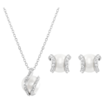 Nude set White, Rhodium plated
