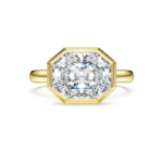 Octagon bezel ring Lab-grown diamonds 3.0 ct tw, Octagon shape, 18K yellow gold - Image 3