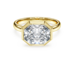 Octagon bezel ring Lab-grown diamonds 3.0 ct tw, Octagon shape, 18K yellow gold