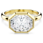Octagon bezel ring Lab-grown diamonds 3.0 ct tw, Octagon shape, 18K yellow gold - Image 7