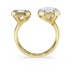 Octagon bezel ring Lab-grown diamonds 4.10 ct tw, Octagon shape, 18K yellow gold - Image 4