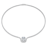 Octagon necklace Lab-grown diamonds 12.86 ct tw, Octagon shape, 18K white gold