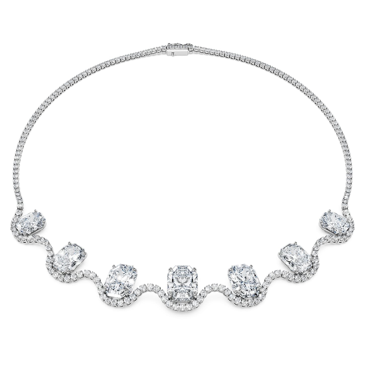 Octagon necklace Lab-grown diamonds 37.70 ct tw, Octagon shape, 18K white gold