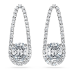 Octagon Tennis earrings Lab-grown diamonds 7.95 ct tw, Mixed shapes, 18K white gold