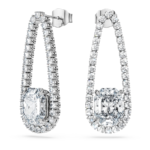 Octagon Tennis earrings Lab-grown diamonds 7.95 ct tw, Mixed shapes, 18K white gold - Image 2