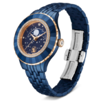 Octea moon watch Swiss Made, Metal bracelet, Blue, Blue finish - Image 3