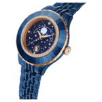 Octea moon watch Swiss Made, Metal bracelet, Blue, Blue finish - Image 5