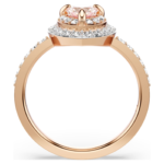 One motif ring Heart cut, Pavé, Heart, Pink, 18K rose gold finish - Image 4