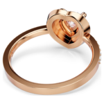 One motif ring Heart cut, Pavé, Heart, Pink, 18K rose gold finish - Image 5