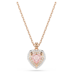 One pendant Heart cut, Pavé, Heart, Pink, 18K rose gold finish - Image 7