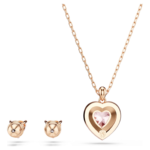 One set Heart cut, Pavé, Heart, Pink, 18K rose gold finish - Image 5