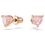 One set Heart cut, Pavé, Heart, Pink, 18K rose gold finish - Image 4