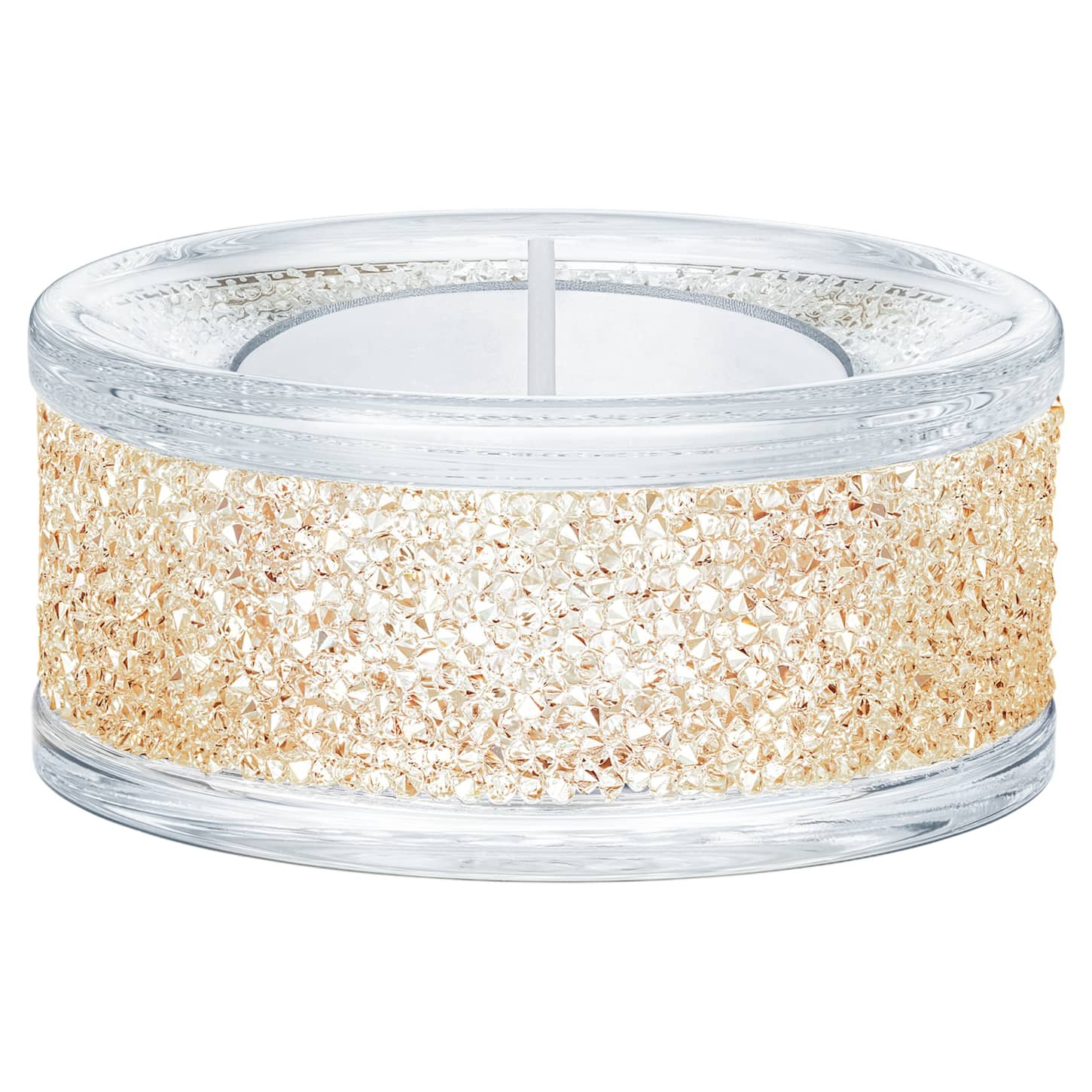 shimmer-tea-light-holder-gold-tone-swarovski-5428724 Shimmer tea light holder Gold tone - Image 1