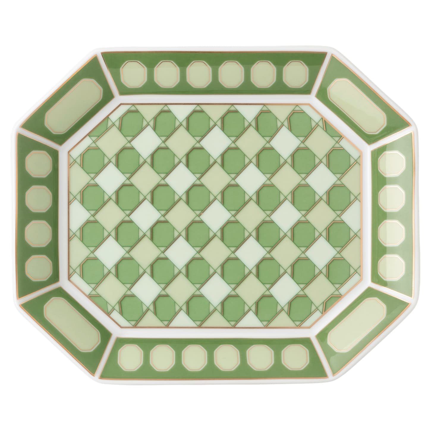 Signum tray Porcelain, Small, Green