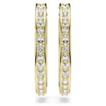 Sommerset hoop earrings Small, White, 18K gold finish - Image 3