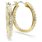 Sommerset hoop earrings Small, White, 18K gold finish - Image 4
