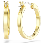Sommerset hoop earrings Small, White, 18K gold finish - Image 5