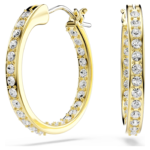 Sommerset hoop earrings Small, White, 18K gold finish - Image 6