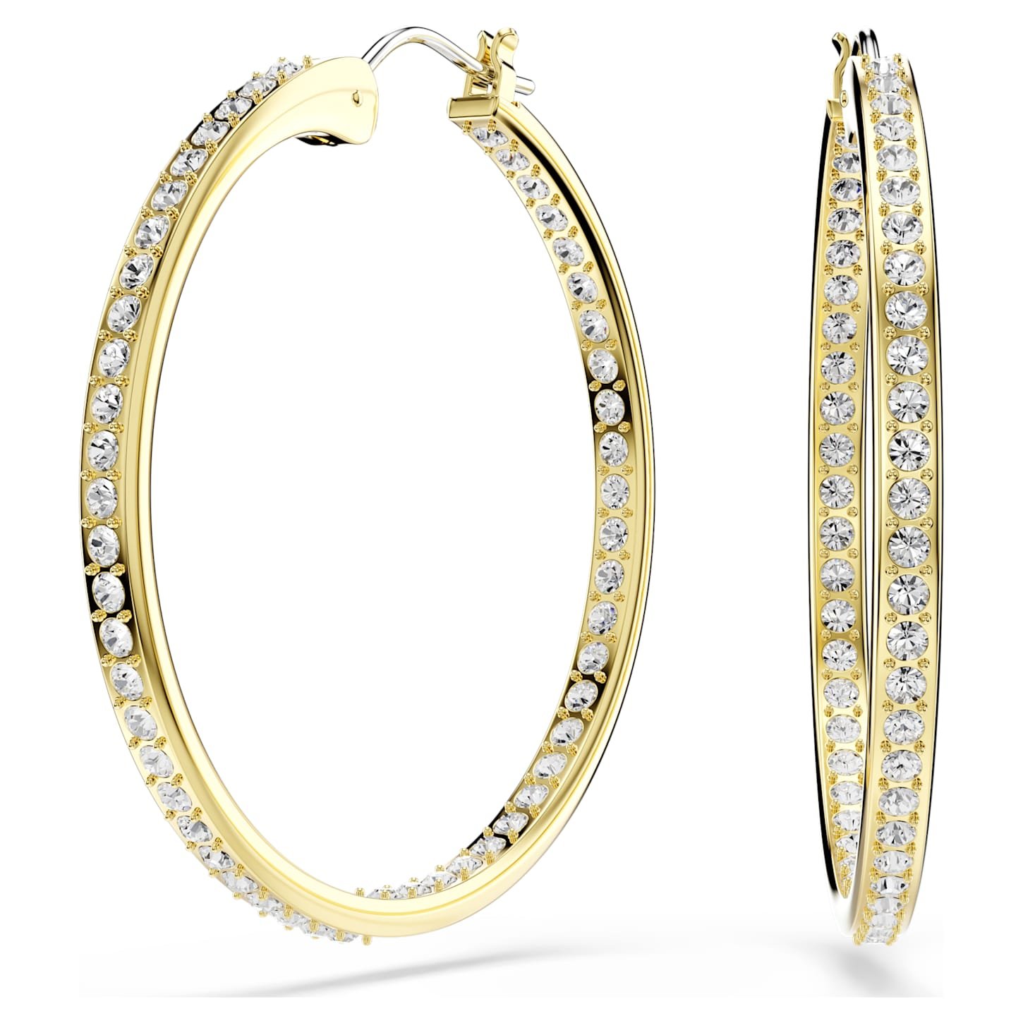 Sommerset hoop earrings White, 18K gold finish
