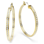 Sommerset hoop earrings White, 18K gold finish - Image 4