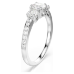 Stilla Attract ring Round cut, White, Silver-tone finish - Image 3