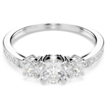 Stilla Attract ring Round cut, White, Silver-tone finish - Image 7