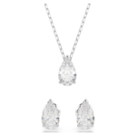 Stilla Attract set Pear cut, White, Rhodium plated - Image 7