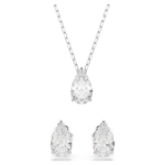 Stilla Attract set Pear cut, White, Rhodium plated - Image 8